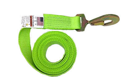 HI-VIS GREEN Diamond Weave Dynamic Flat Snap Hook Tie Down Strap –  Baremotion