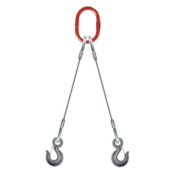 5/16 2-Leg Wire Rope Sling Bridle with Latch Sling Hook 3400 lbs WLL –  Baremotion