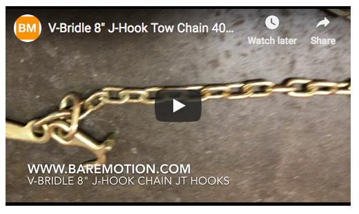 V-Bridle Strap Assembly w/ Short 8 J Hooks & T Hook – Baremotion