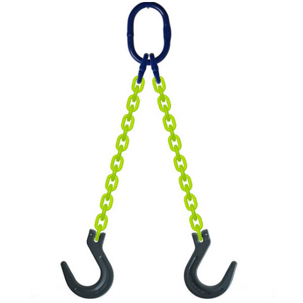 DOS Grade 100 2-Leg Chain Sling Clevis Sling Hook Latch Hi-Viz – Baremotion