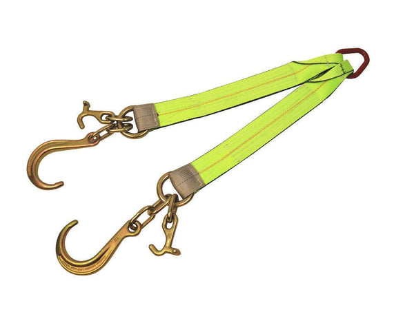 Tow Straps V Bridle 3'' x 24'' with 15'' Long Shank J Hooks 5400