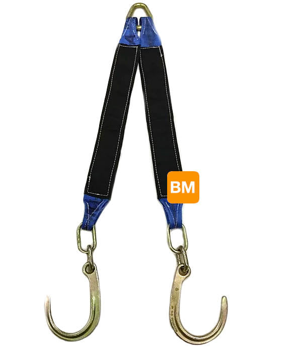 2 Double Leg Polyester Web Bridle Sling 2-Ply with Sling Hooks – Baremotion