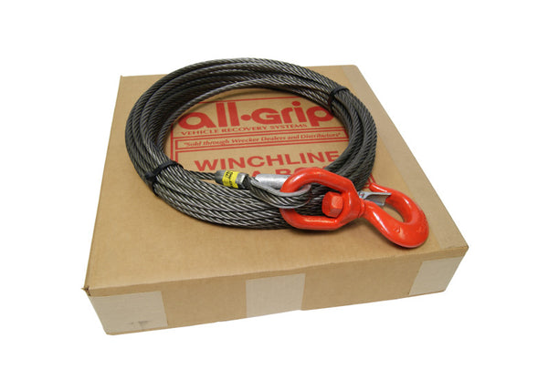 7/16 X 100' Winch Cable W/Swivel Hook (Steel Core) PN: 436