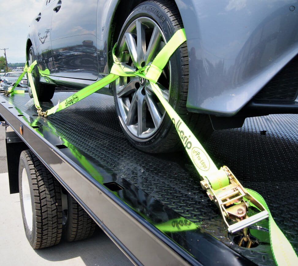 Automotive 8 POINT TIE DOWN 18FT HI-VIZ Green Straps Kit Car Carrier ...