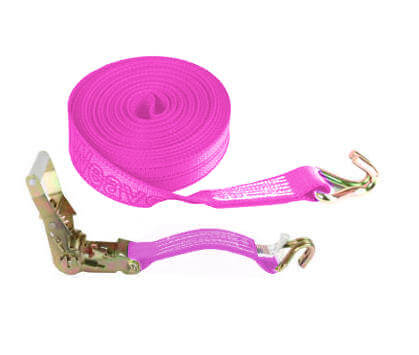 2 x 12 Fixed End Only Ratchet with Twisted Snap Hook - Pink