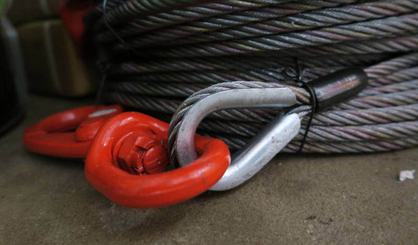  VULCAN Winch Cable - Self-Locking Swivel Hook - Galvanized  Steel Core - 3/8 Inch x 100 Foot - 14,000 Pounds Minimum Breaking Strength  : Automotive