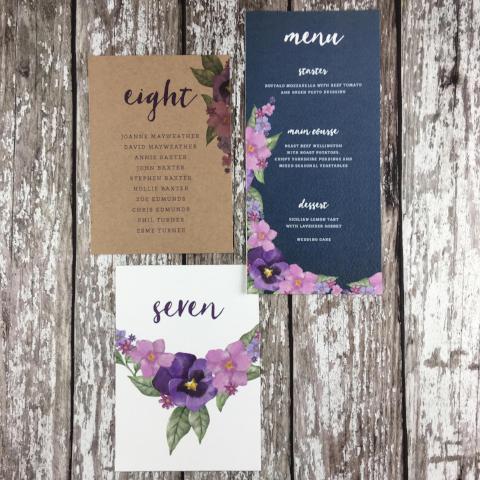 Kraft Country Garden Wedding Menu Card Newport Street Paper Co