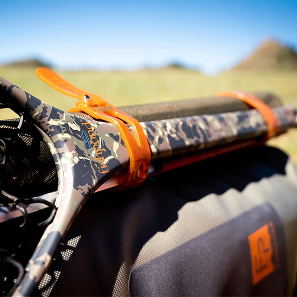 LGS 816332013942 Fishpond Larriat Gear Straps Holding Fly Fishing Net On Thunderhead Backpack In The Wild