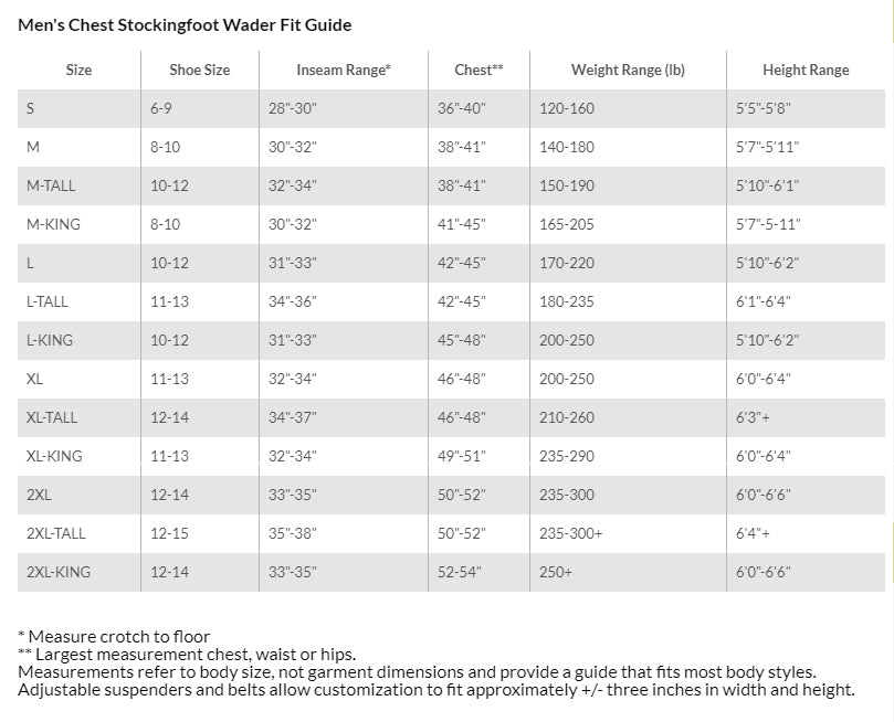 Hodgman H5 Waders Size Chart Off 55 Www Transanatolie Com