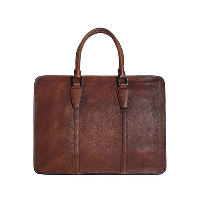 Handmade Vintage Full Grain Leather Briefcase, Laptop Bag, Men's Handbag 