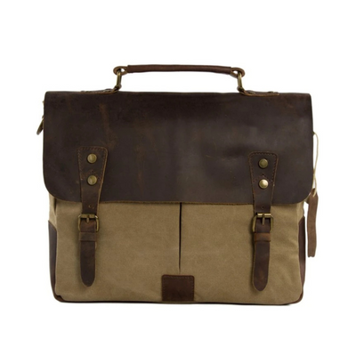 Handmade Canvas Leather Bag Briefcase Messenger Bag Shoulder Bag Laptop Bag