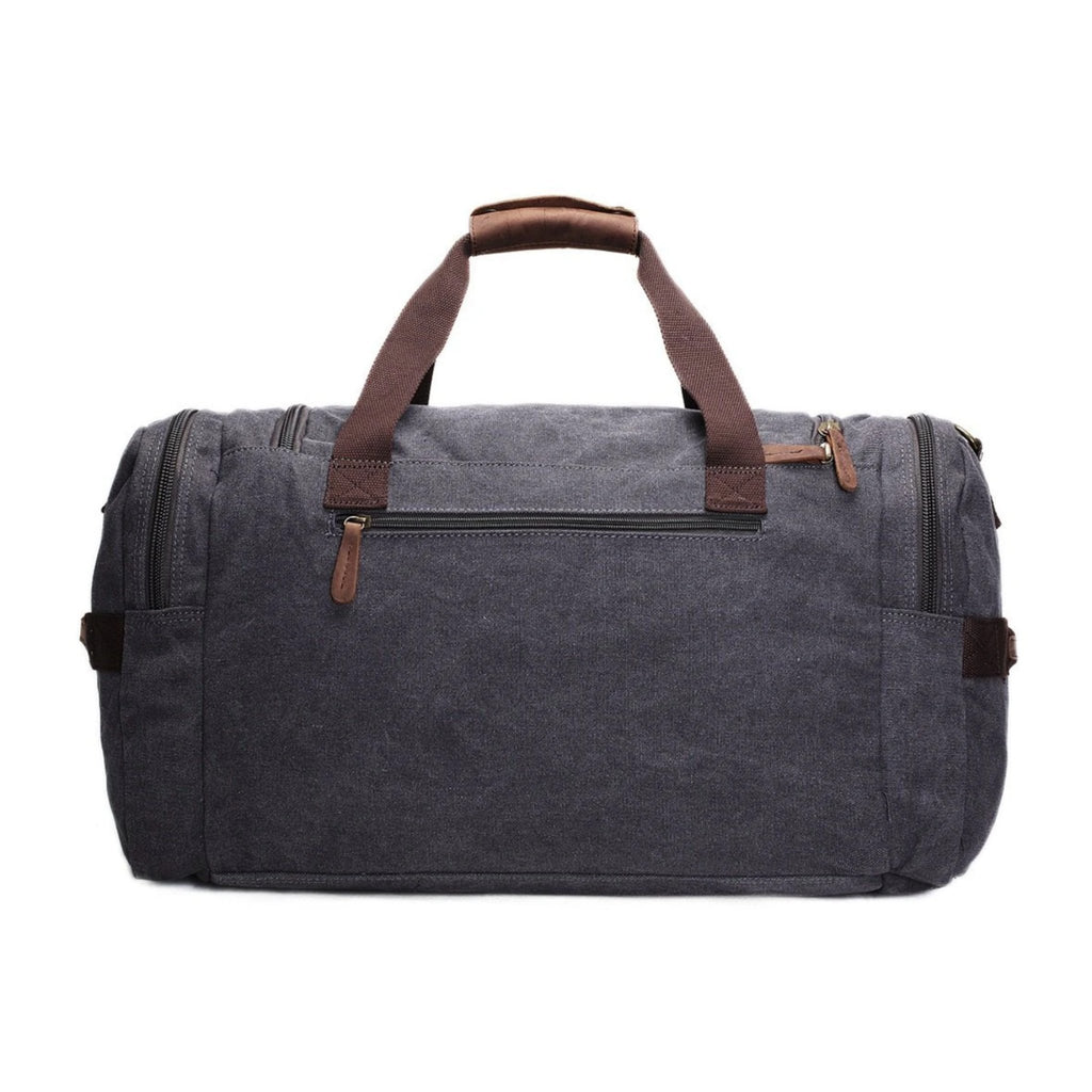 Canvas Leather Travel Military Duffle Bag | Blue Sebe Handmade Leather Bags