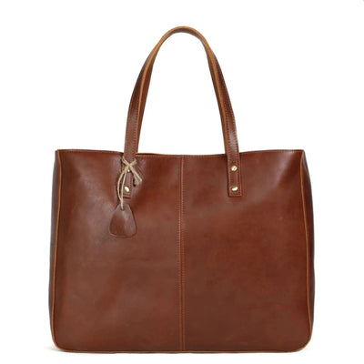 Handmade Full Grain Leather Tote Handbag - Simple 2 - Blue Sebe Handmade Leather Bags