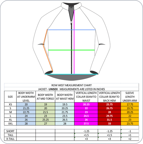 Sizing Chart & Conversions – MONROW