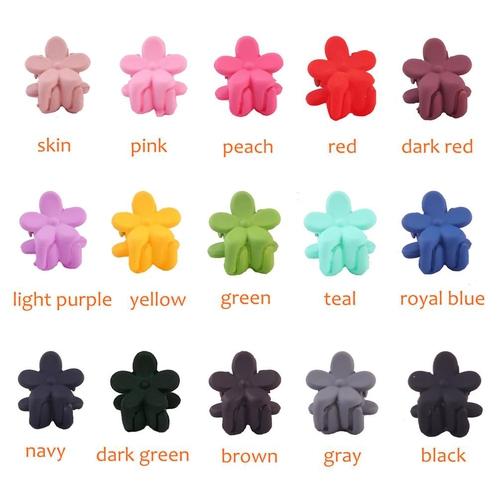 plastic flower hair clips