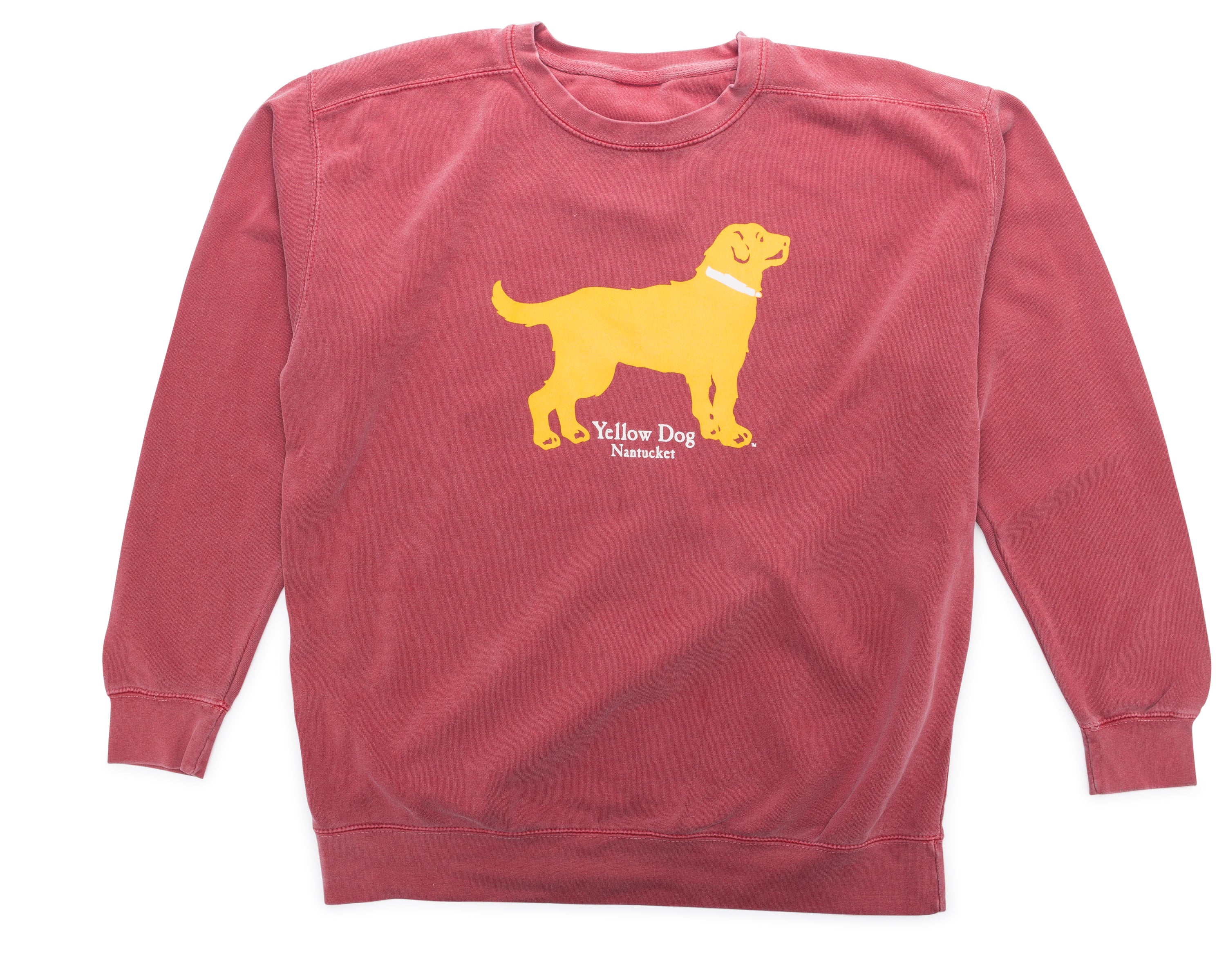 Yellow Dog Nantucket Crew Neck Sweatshirt Washed Nantucket Red Unisex