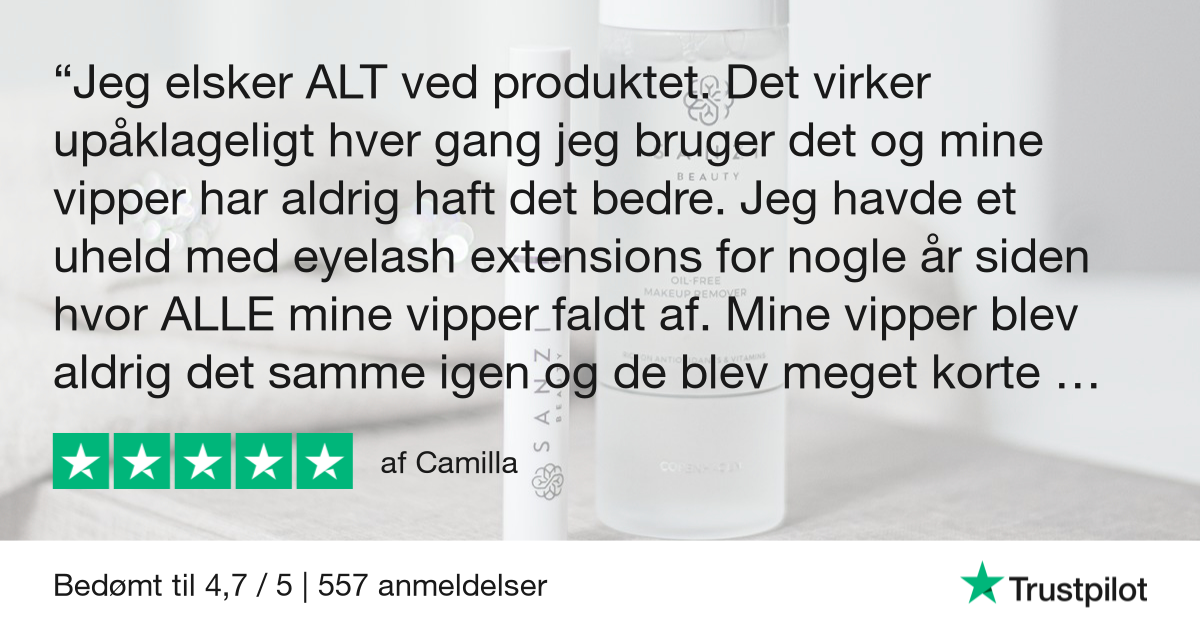 Trustpilot anmeldelse af Sanzi Beauty