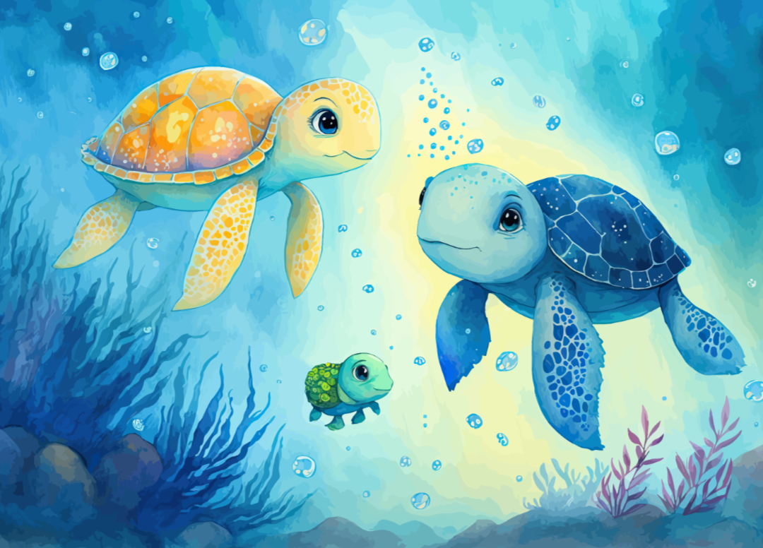 Lexica  A watercolor painting of a sea turtle a digital painting by  Kubisi art featured on dribbble medibang warm saturated palette  beautiful 