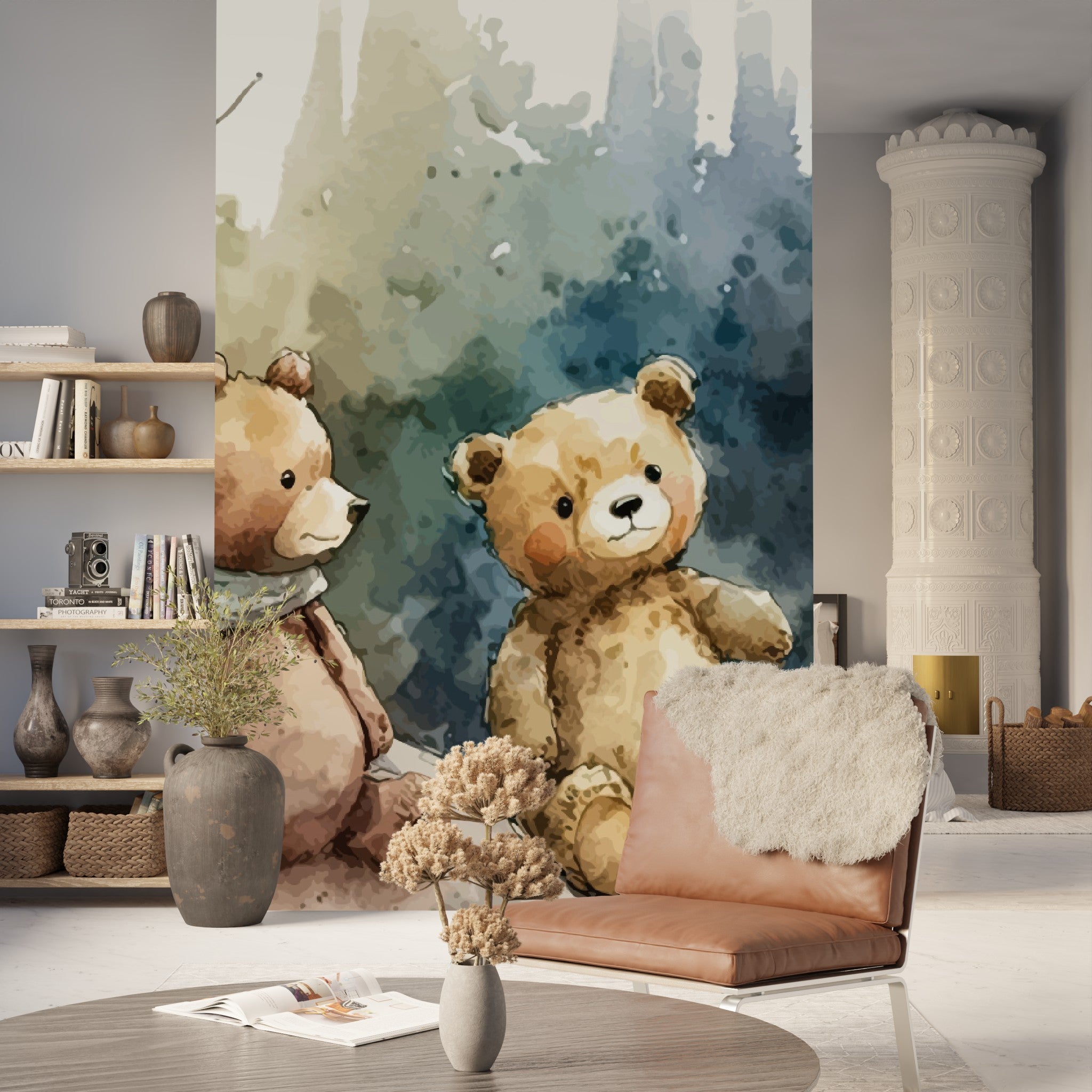 Premium AI Image | A cute Teddy bear on a yellow background 3d render  illustration