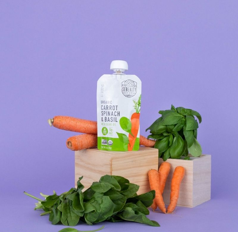 Organic Carrot, Spinach & Basil Baby Food Pouch