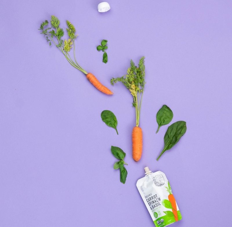 Organic Carrot, Spinach & Basil Baby Food Pouch