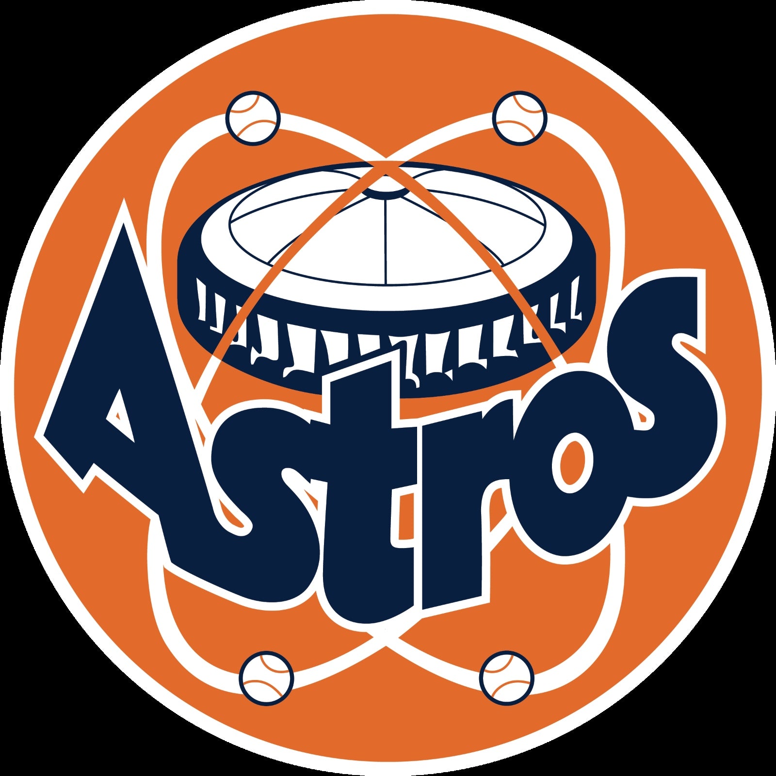 Houston Astros Retro Circle Logo Vinyl Decal Sticker 5 Sizes
