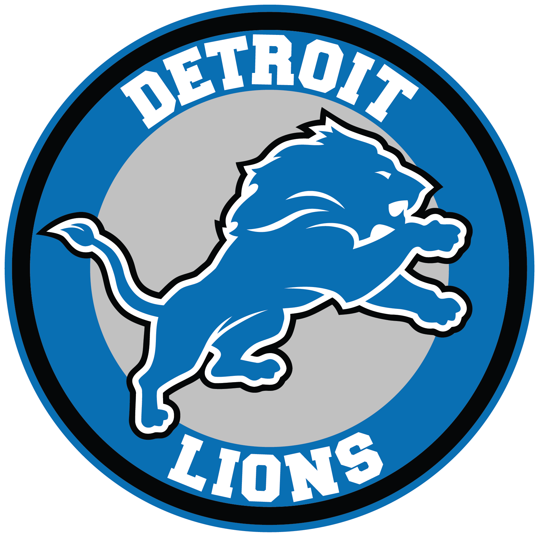 Detroit Lions Circle Logo Vinyl Decal / Sticker 10 sizes!! | Sportz For Less