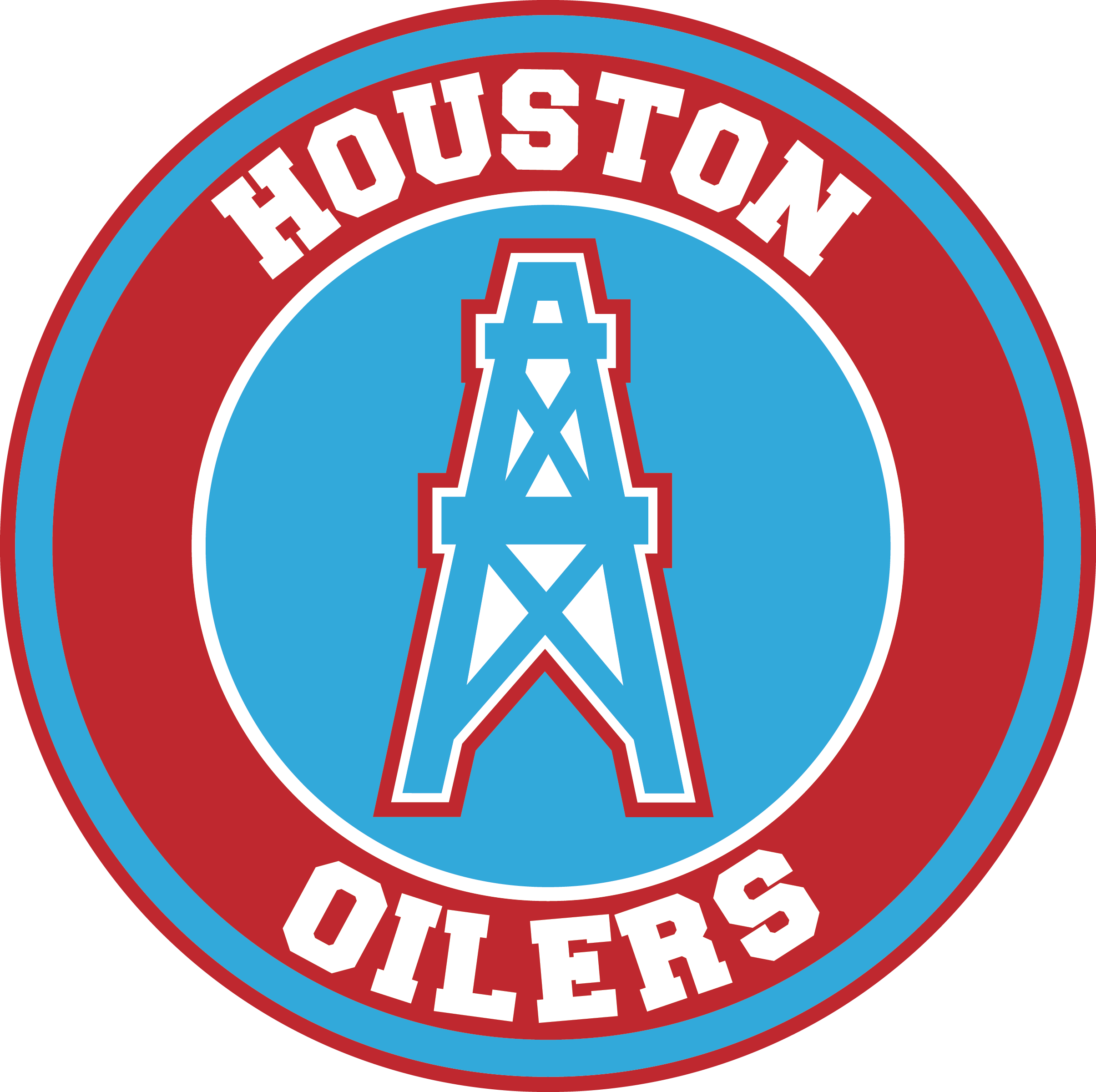 Houston Oilers Circle Logo Vinyl Decal / Sticker 5 sizes!! Sportz For