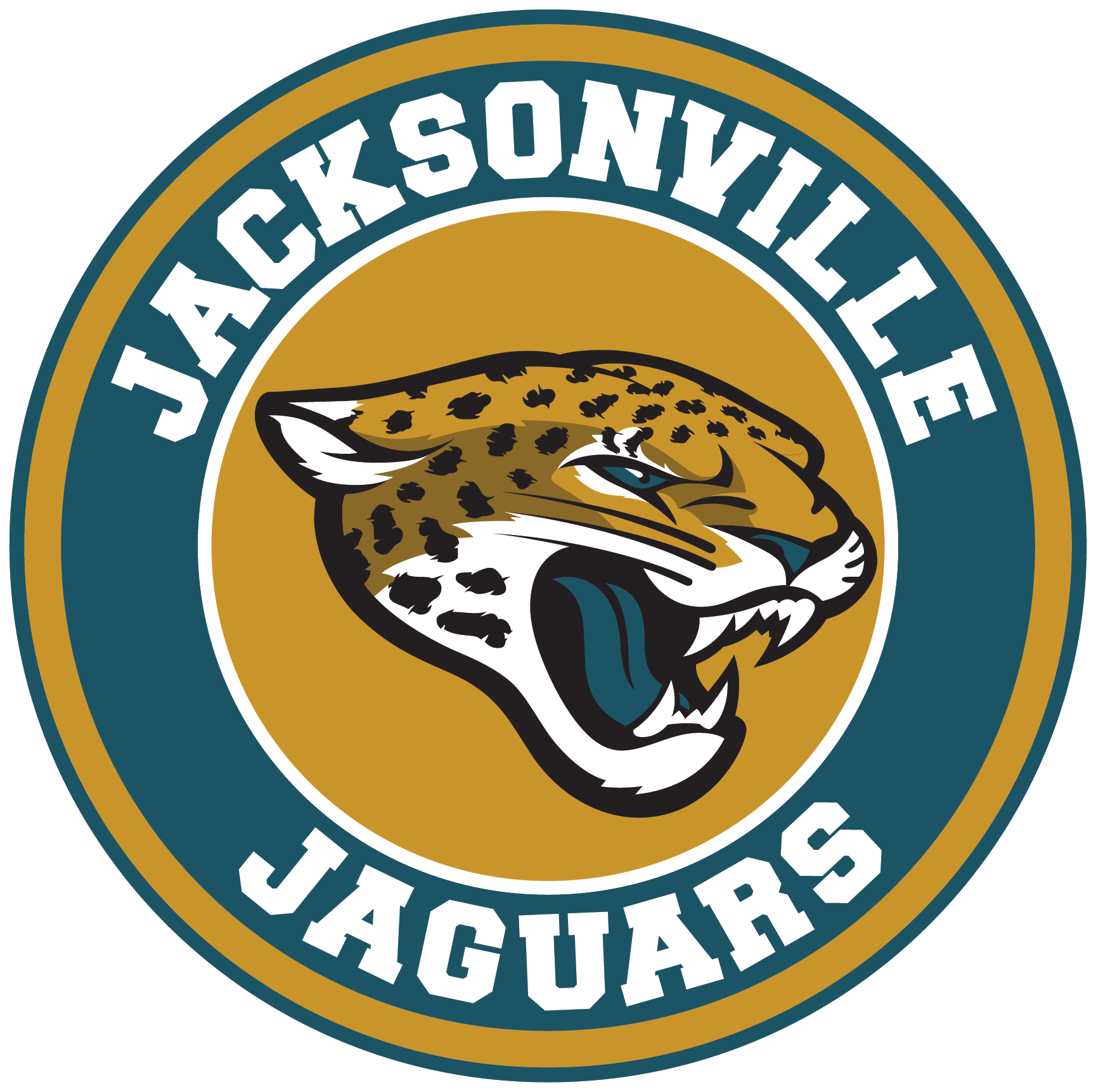 Jacksonville Jaguars Circle Logo Vinyl Decal / Sticker 5 sizes