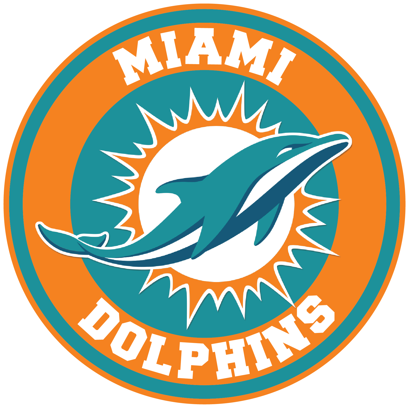 Miami Dolphins Circle Logo Vinyl Decal / Sticker 5 sizes!! | Sportz For ...