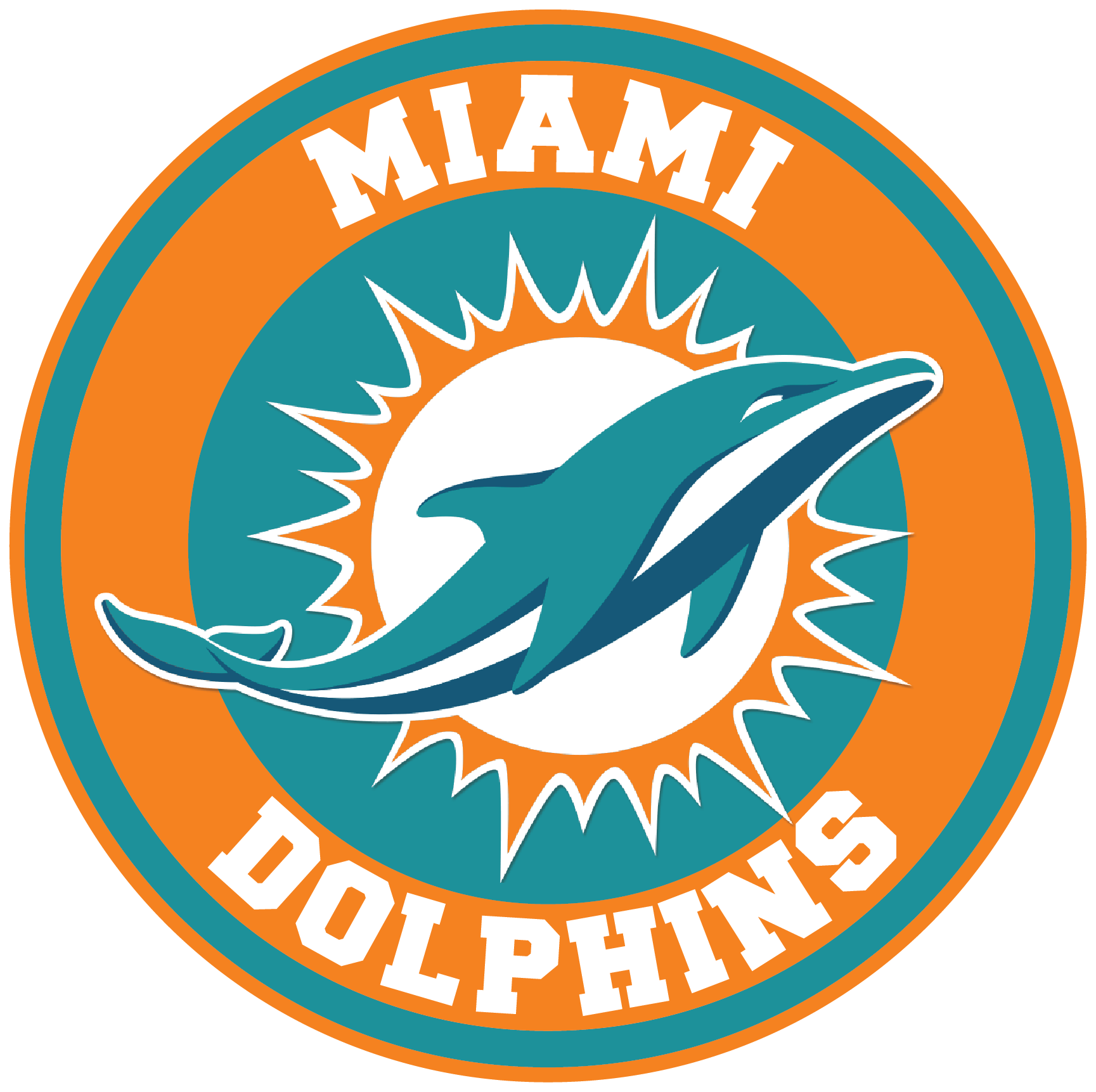 Miami Dolphins Circle Logo Vinyl Decal / Sticker 5 sizes ...