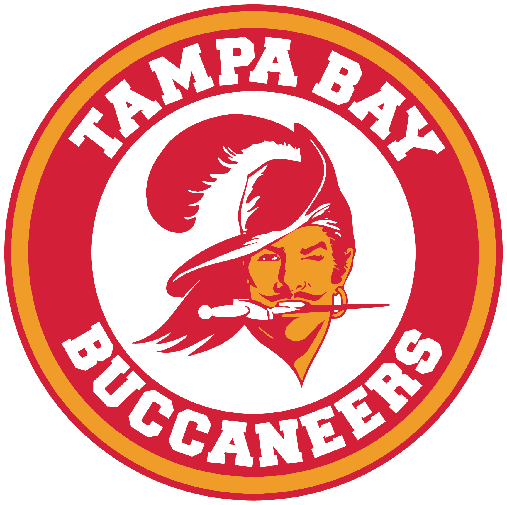Tampa Bay Buccaneers Throwback Circle Logo Vinyl Decal / Sticker 5 siz | Sportz For Less