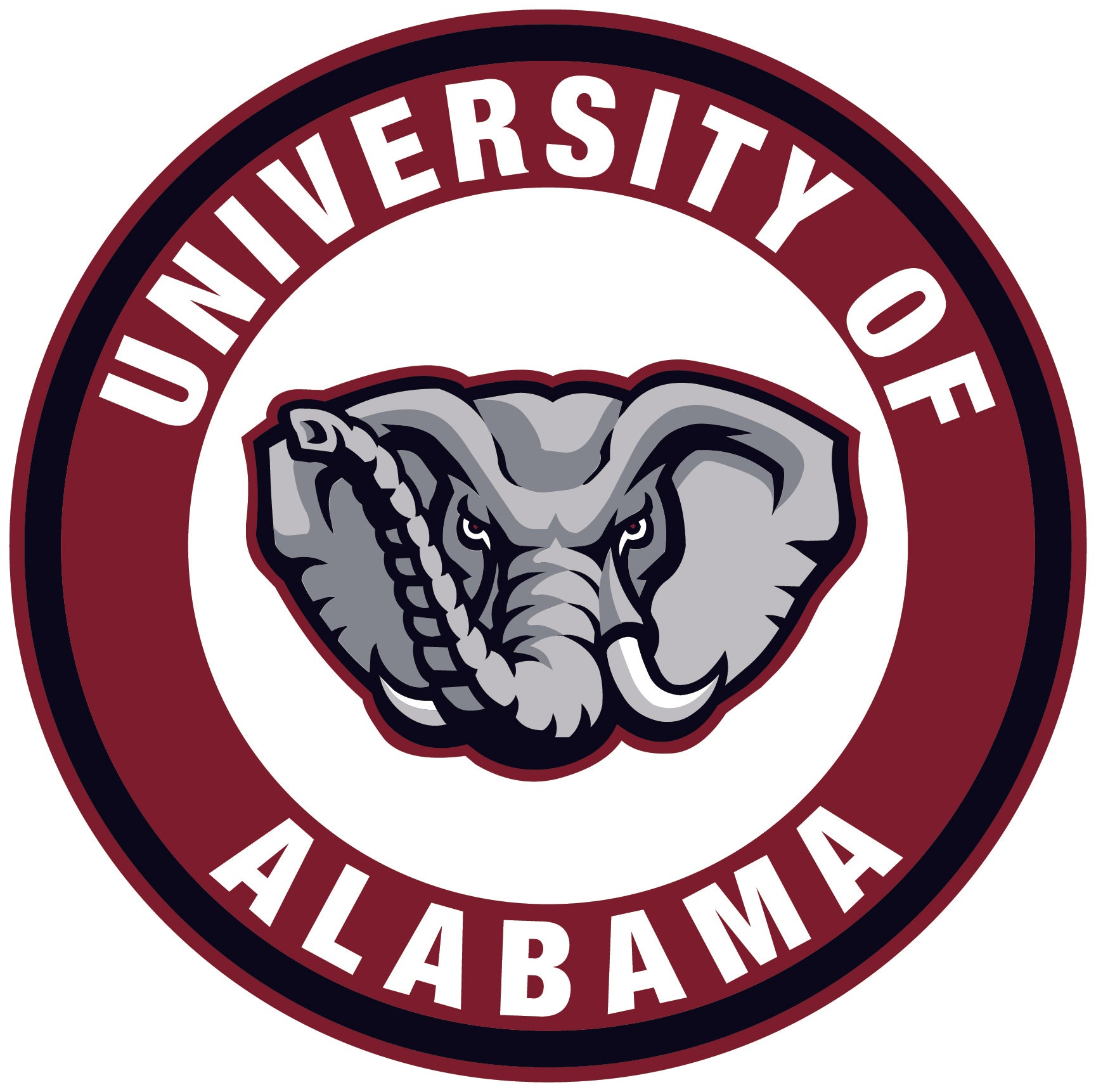 Alabama Elephant Circle Logo Vinyl Decal / Sticker 10 sizes!! | Sportz