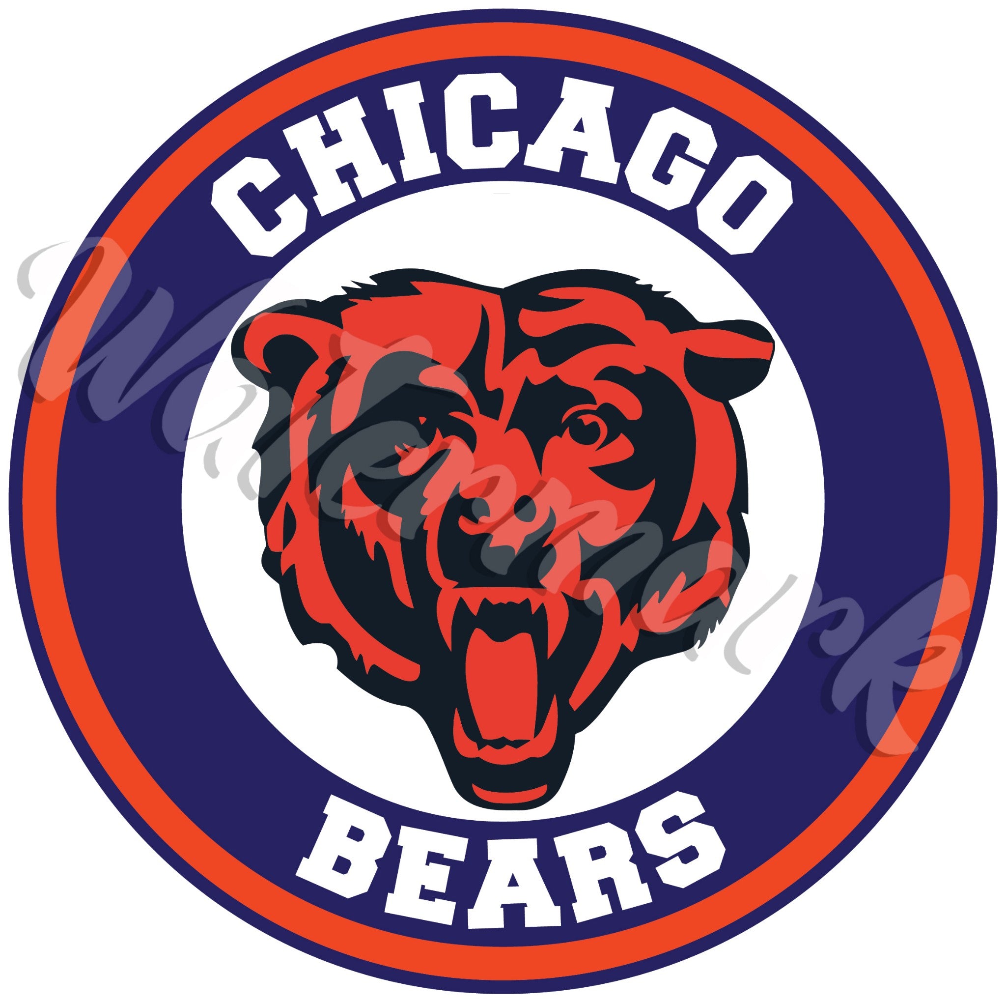 Chicago Bears Bear Head Circle Logo Vinyl Decal Sticker 10 Sizes