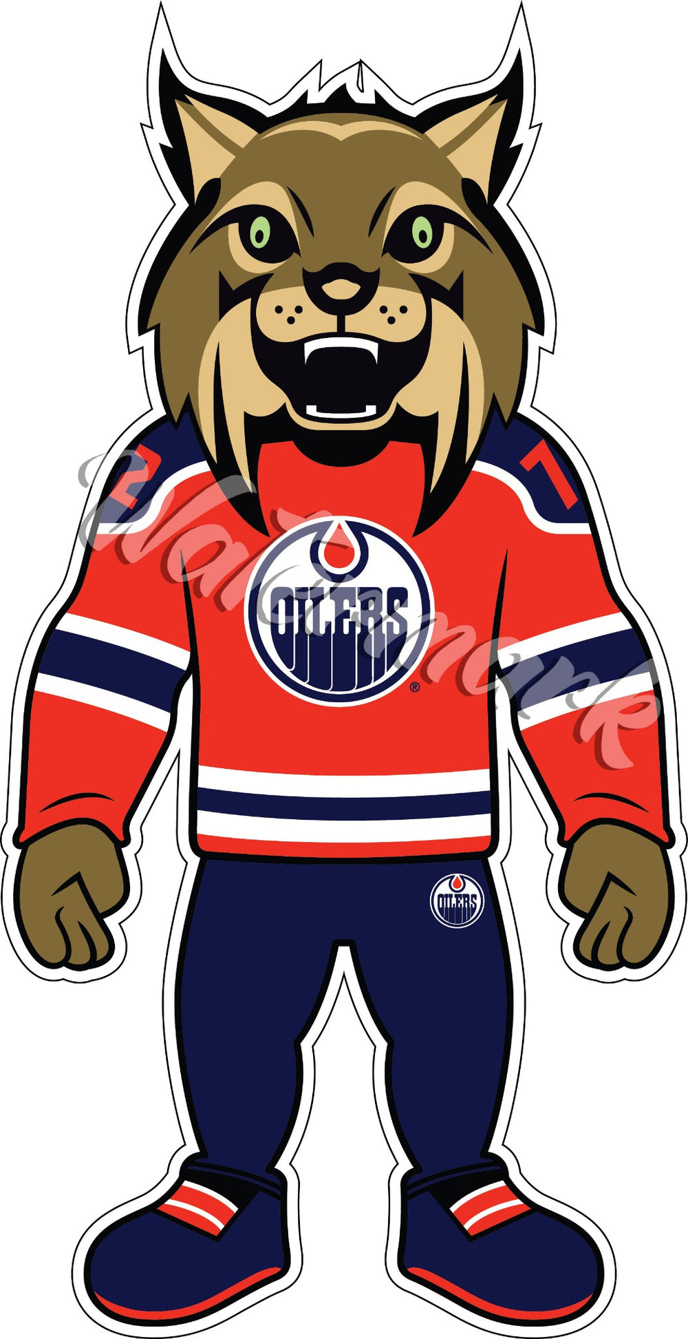 Edmonton Oilers Mascot Sticker / Vinyl Decal Hunter Mascot Sticker 🏒