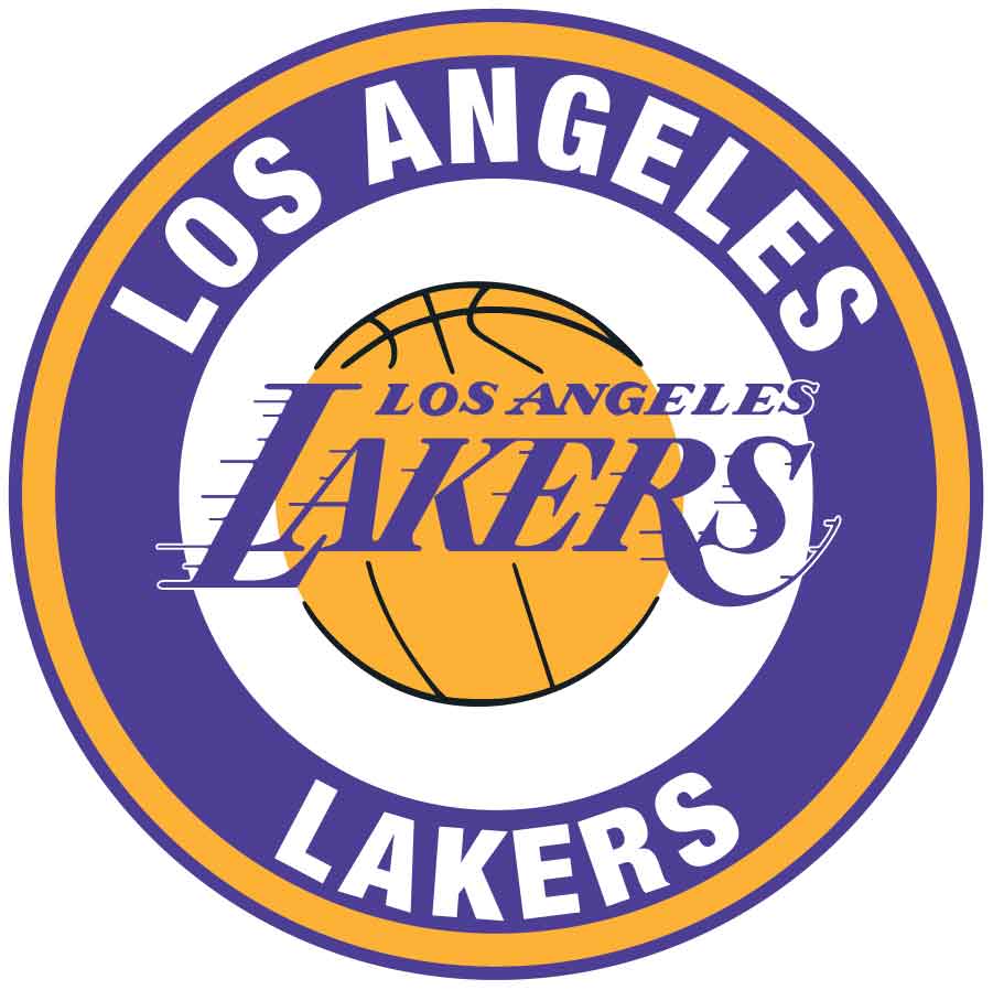 Los Angeles Lakers Circle Logo Vinyl Decal / Sticker 5 sizes!! | Sportz