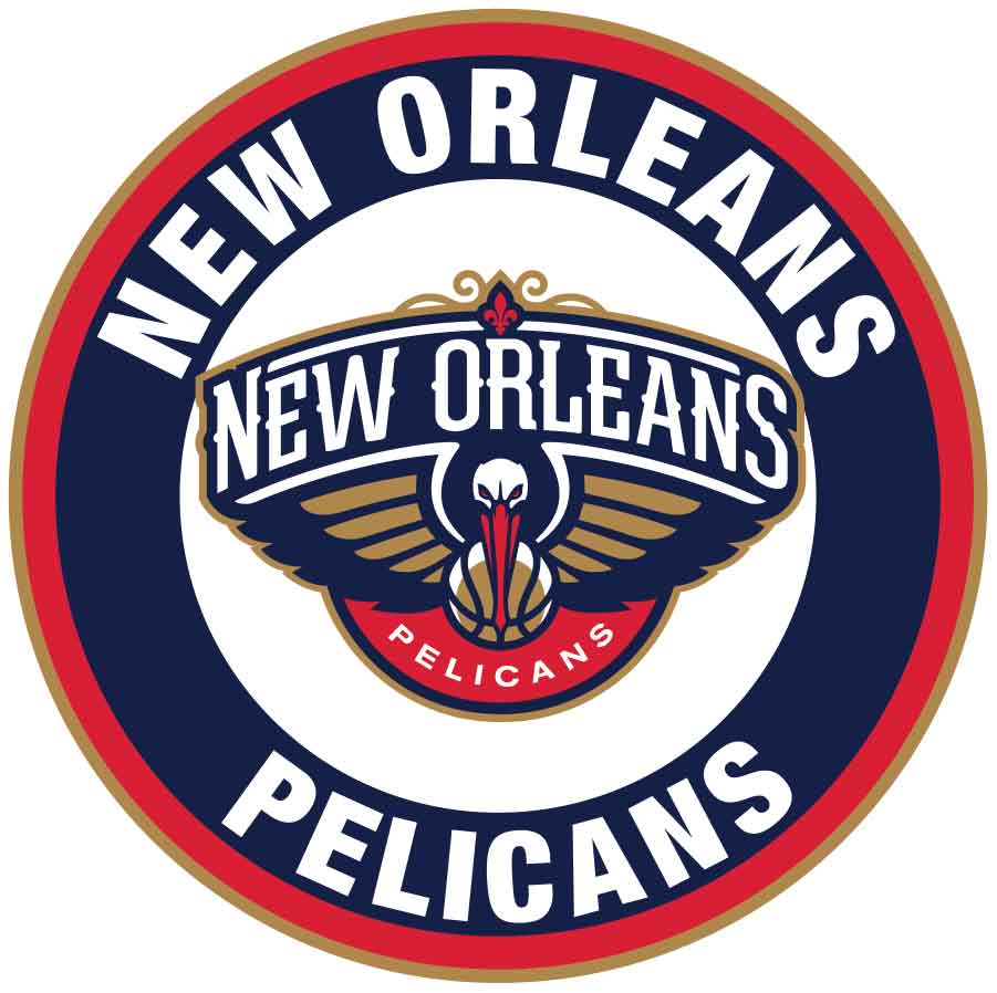 New Orleans Pelicans Circle Logo Vinyl Decal / Sticker 5 sizes