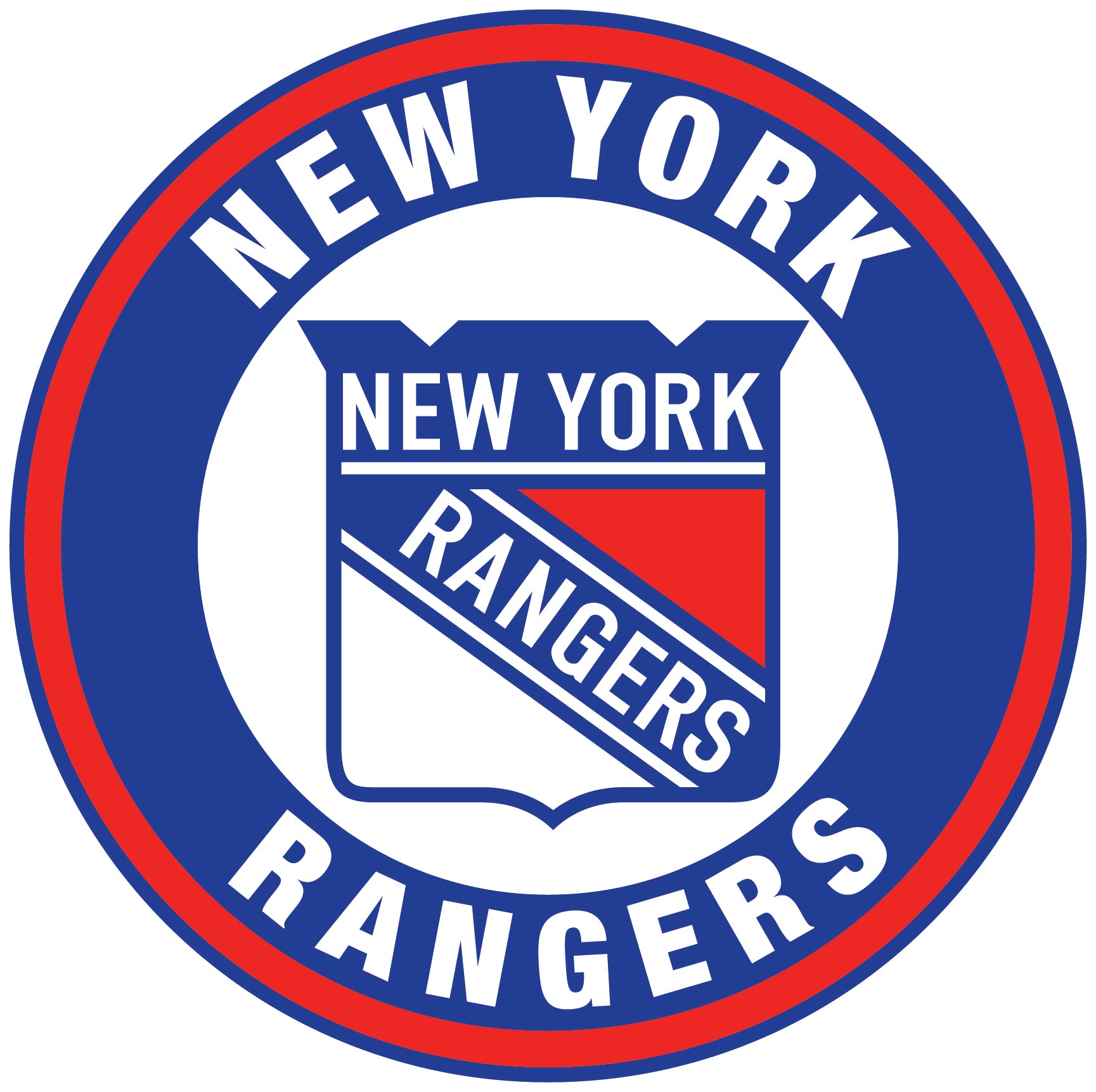 New York Rangers Circle Logo Vinyl Decal / Sticker 5 Sizes!!! Sportz
