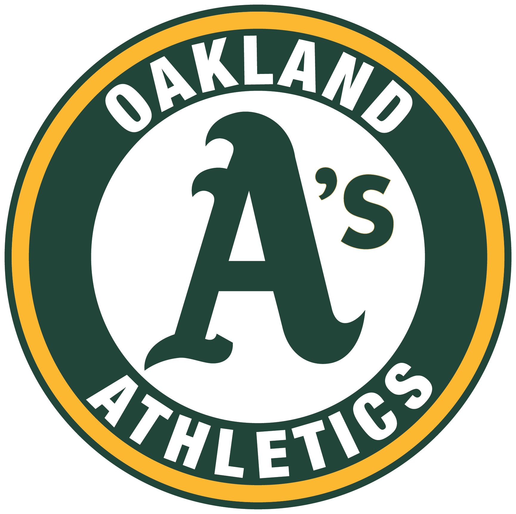 Oakland Athletics logo Circle Logo Vinyl Decal Sticker 5 sizes