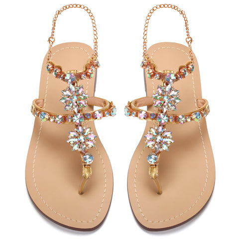 gold rhinestone flip flops