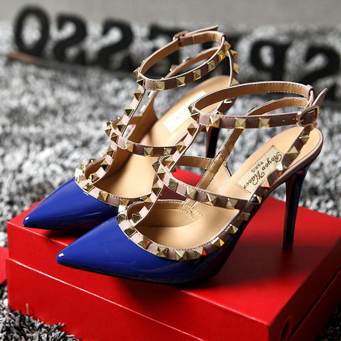 Party Queen Rivets Stiletto Heels sandals 0132 – AZMODO.COM