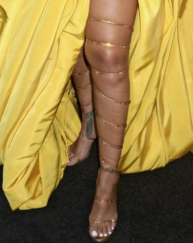 yellow gladiator heels