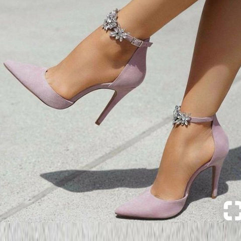 purple pointed toe heels