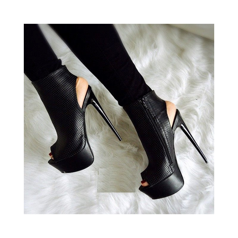 Awesome Stiletto Heels Peep-toe Ankle Boots – AZMODO.COM