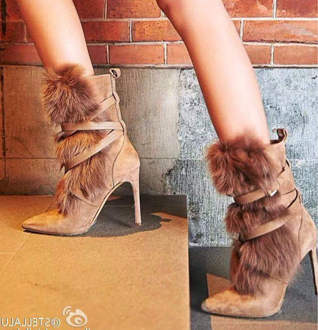 boots with heels and fur