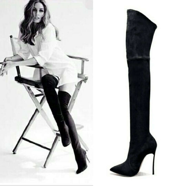 Women Over The Knee High Stretchy Sexy Stiletto Heel Snow Boots Azmodocom 1540