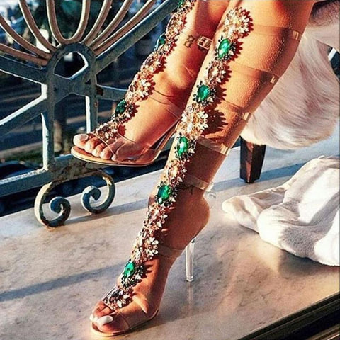 crystal gladiator heels