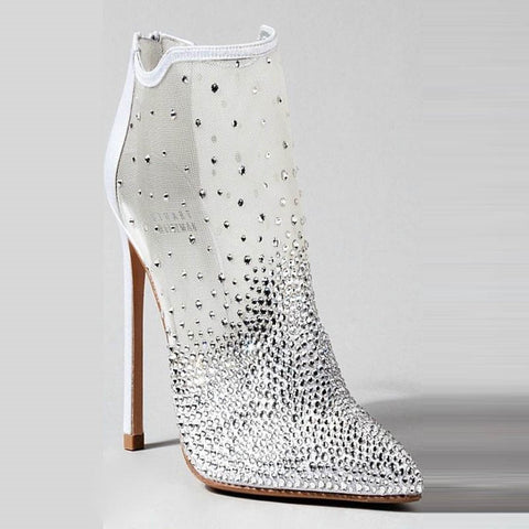 white rhinestone boots