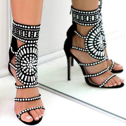 Women's Fashion Crowd- Stiletto Heel, Jeweled Embellishment,High Heel ...