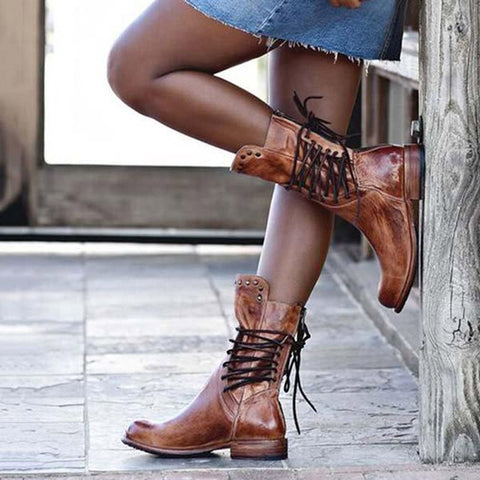 back zipper vintage lace up boots